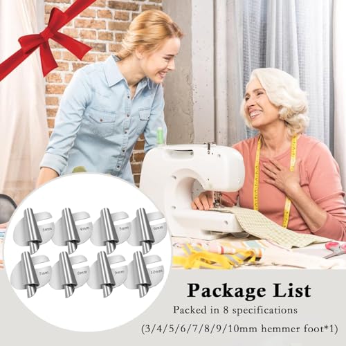 Set de 8 Pies para Dobladillo Enrollado para Máquina de Coser miniatura 5