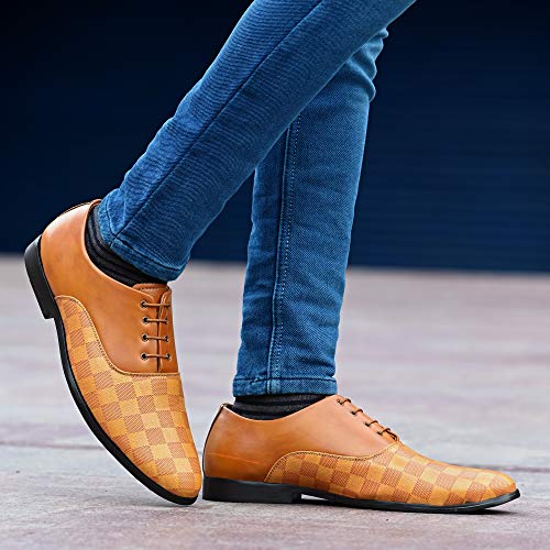Image of Centrino Mens Formal Shoes|Elegant Lace Up Derby for Business & Casual Wear | Premium Craftsmanship for a Stylish & Sophisticated Look | Cushioned Insole for All-Day Comfort & Support (3401)
