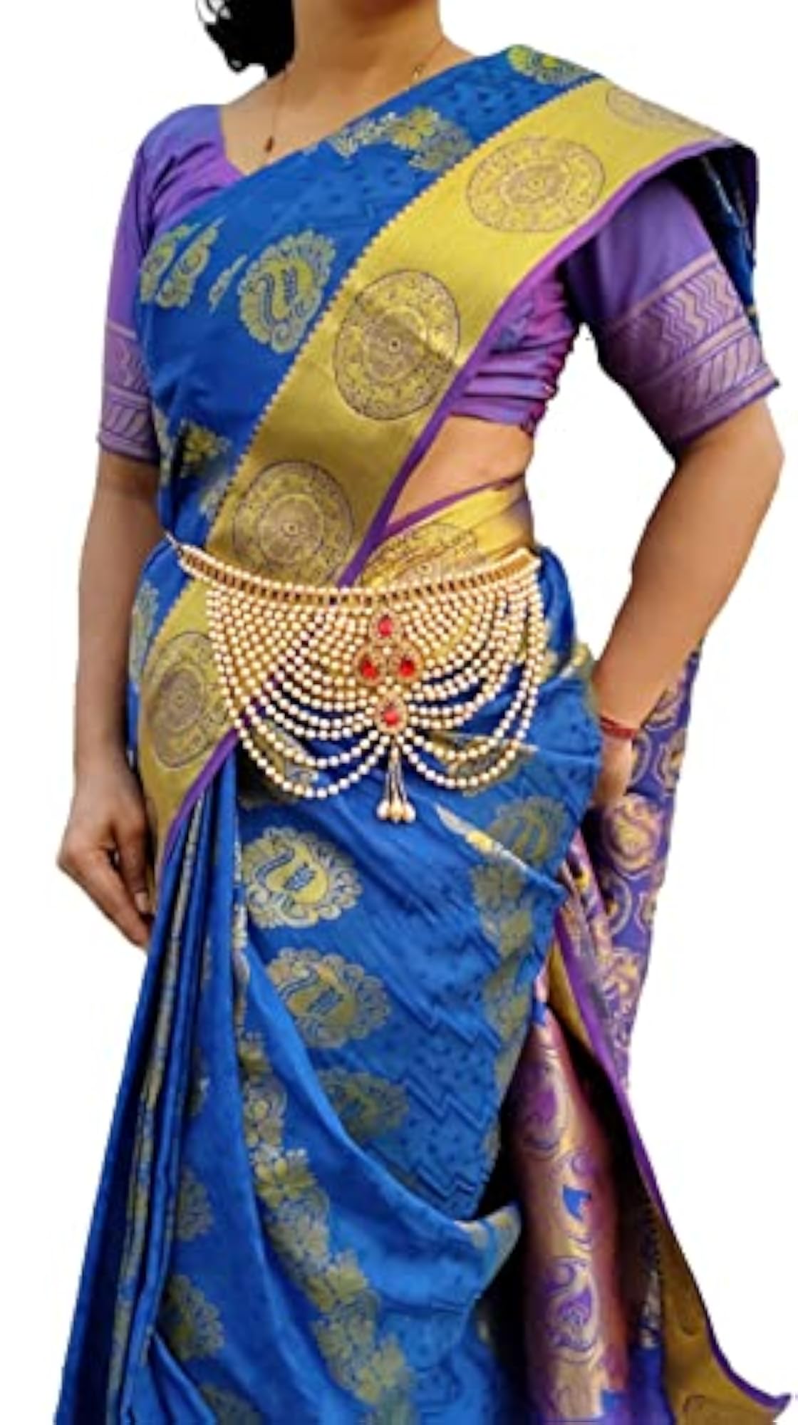Women's Plated Pearl Kamarband, Elegant Hip Chain