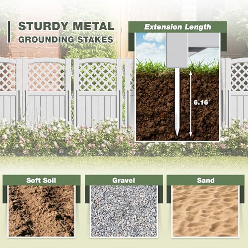 Image of Greesum Outdoor Air Conditioner Fence, Privacy Screen 4 Panels, Grey