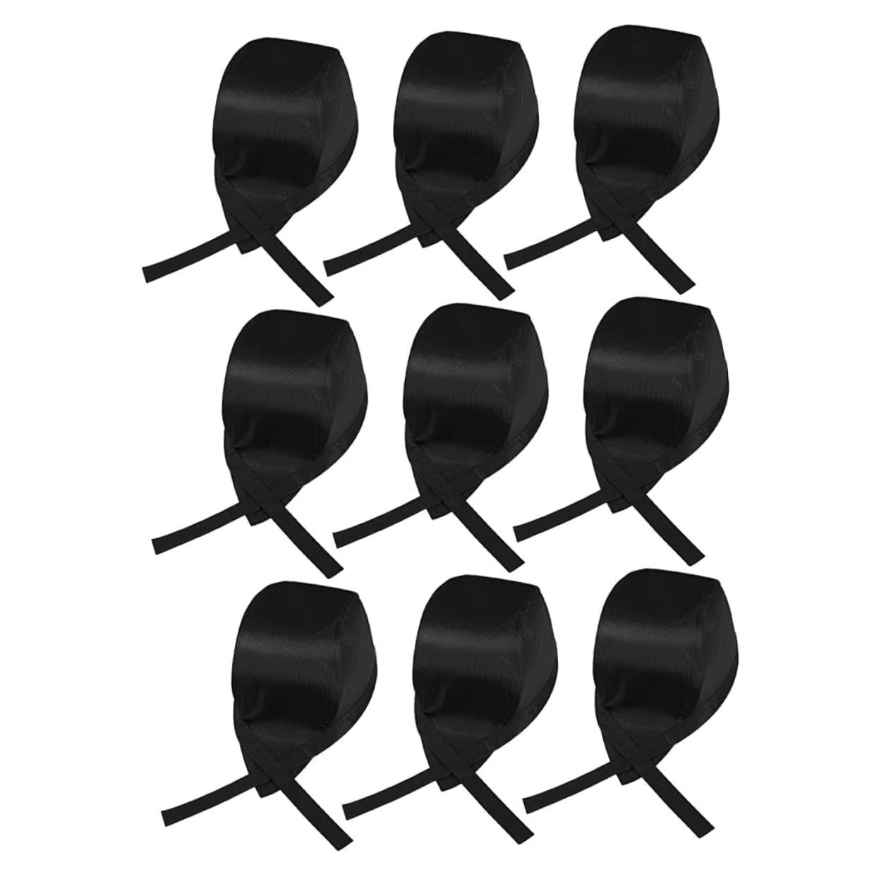 Gorro de Cocinero de Restaurante Negro 9 Piezas de Algodón