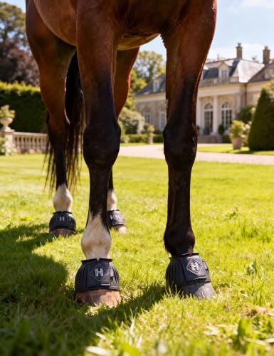Image of Harrison Howard Rubber Bell Boots for Horses, Hoof Overreach Protection for Horses, w /Upgraded Leather Touch Tape