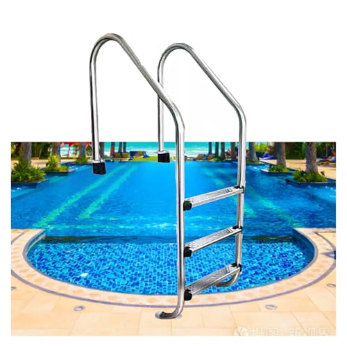 Escalera para piscina de acero inoxidable 3 pasos miniatura 1