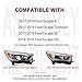 Aresparts 2PCS Headlight Assembly With Bulbs Set For 2017 2018 2019 Ford Escape(Kuga) S SE SEL Titanium Halogen With LED Daytime running light Replacement Headlamps Black Housing Clear Lens(LH&RH)