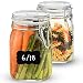 Bormioli Rocco Glass Fido Jars - 33.¾ Ounce - 1 Liter - with hinged hermetically Sealed Airtight lid for Fermenting, Canning, Preserving, With Exclusive Paksh Novelty Chalkboard Labels Set (2 Jars)