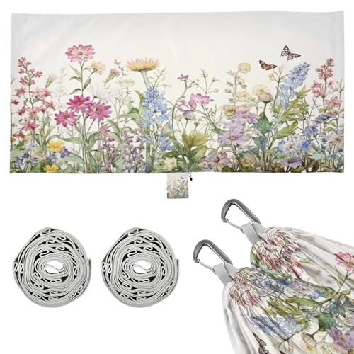 Haskirky Watercolor Flowers Camping Hammock, Single Portable Hammocks with Tree Straps & Attached Carry Bag, 330Lbs Capacity Perfect for Outside Indoor Hiking Beach Backpack Travel