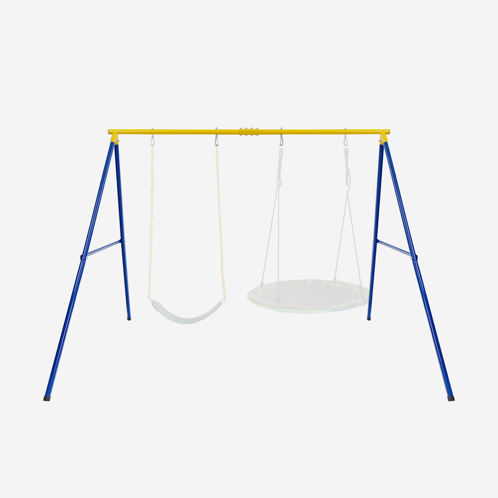 GOPLUS - Pórtico de Columpio Exterior para Nido de Pájaros, Marco de 2 Plazas (300 kg) para Adultos y Niños (Amarillo, sin Columpio)