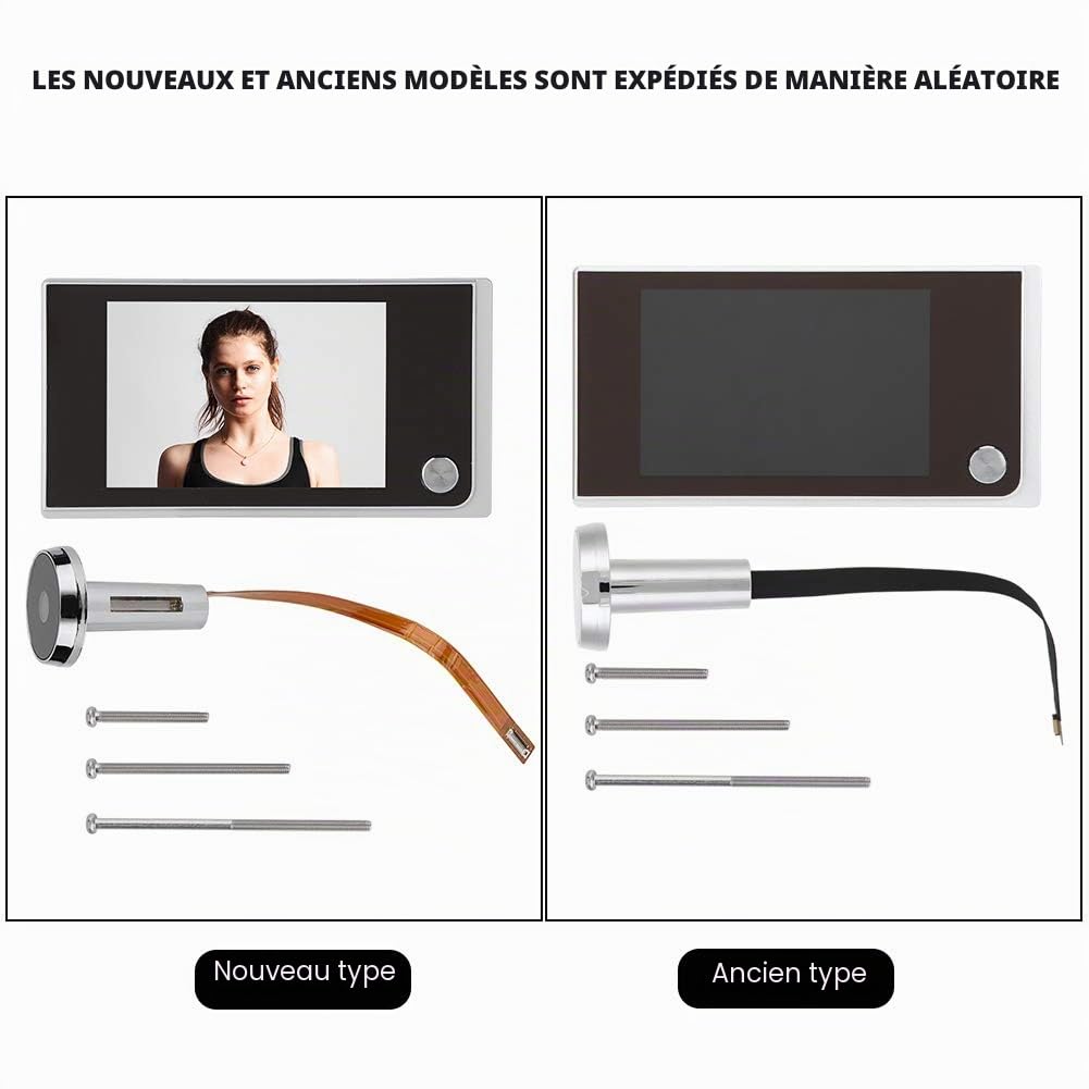 Judas Numérique, Sonnette de Porte Vidéo Intelligent Visionneuse de Judas Sonnette Vidéo 3,5 Pouces LCD Moniteur Visionneuse de Porte, Grand Angle de 120 Degrés