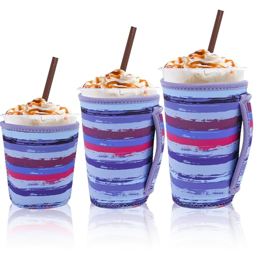 Image of 3Pk Reusable Coffee Sleeves, Neoprene, Fits 16-32oz Hot /Cold Drink