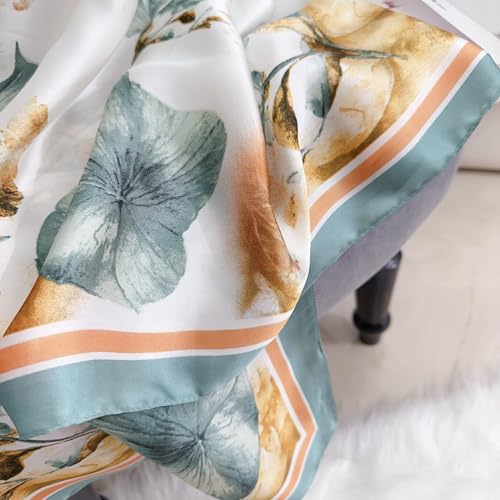 Image of MALINA Women's Polyester Silk Satin Stole Scarf - Soft Lightweight Fashion Wrap, Elegant Floral & Gradient Design, summer stole,Scarf For Women,Premium Stole,Large Size 180x90 cm'