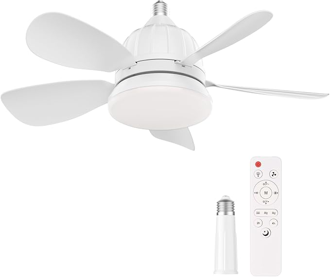 Aodejoy Ventilateur De Plafond Avec Lumière Et Telecommande,E27/E26