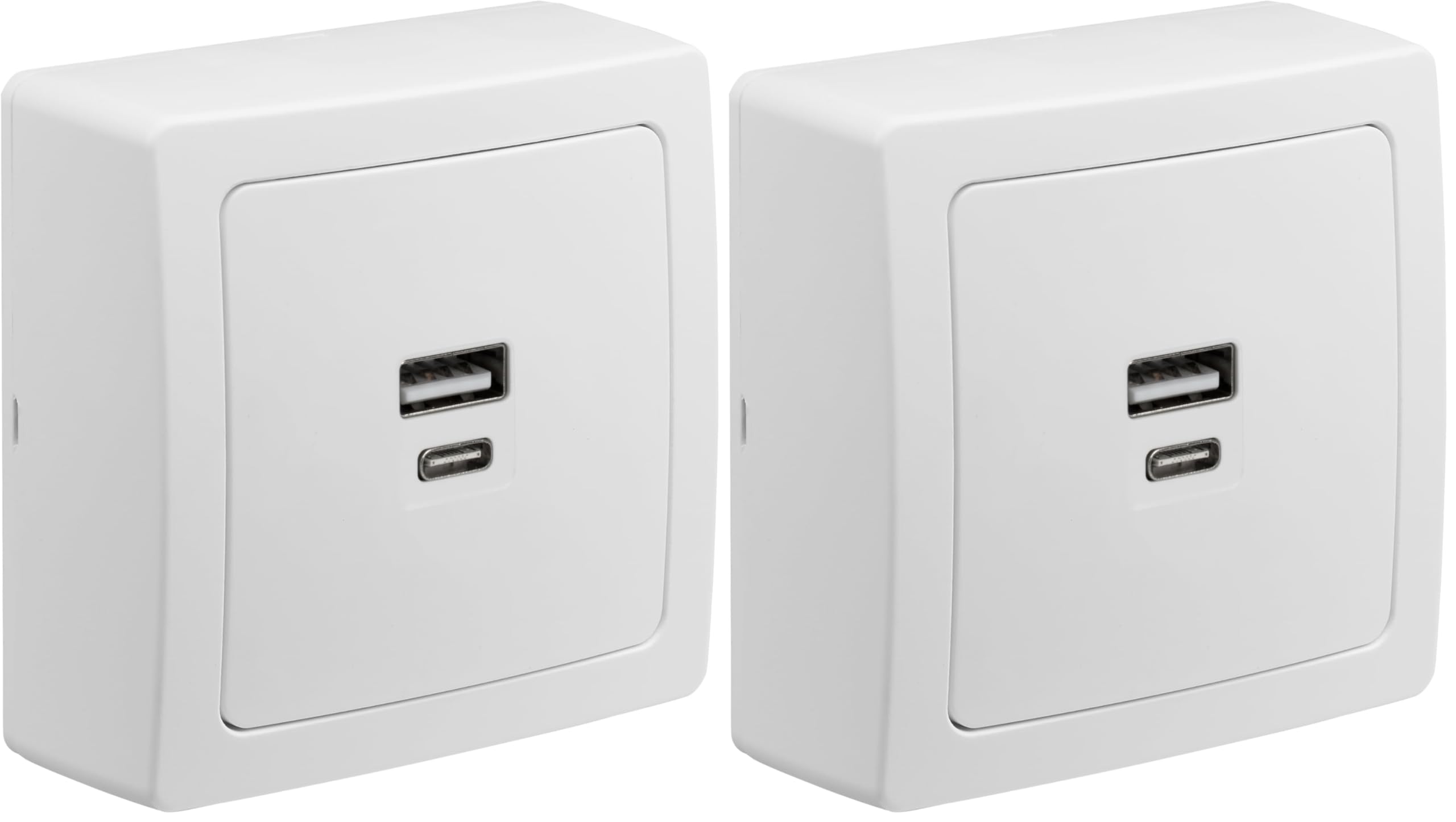 DEBFLEX - Blok - Prise USB Double 3,1A (Prises USB-A et C) - Prise Murale - Pose en Saillie - Idéale Rénovation - Blanc (Lot de 2)
