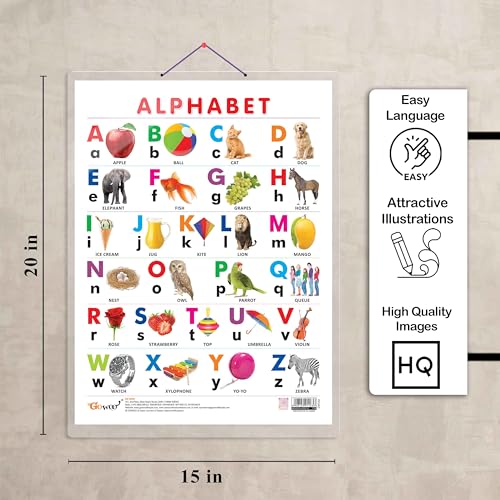 Image of GO WOO ALPHABET CHART HARD LAMINATED | Durable Laminated ABC Learning Poster