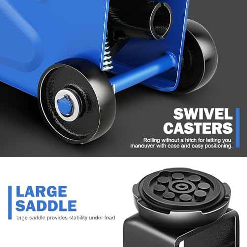 Image of DNA Motoring Low Profile Hydraulic Trolley Service /Floor Jack, 1.5 Ton (3000 lbs) Capacity, Lifting Range 5.5 inch-15.35 inch,Blue, TOOLS-00675-BL