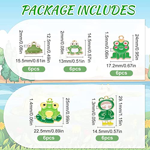 Beebeecraft 1 scatola 30Pcs 5 Stile Smalto Rana