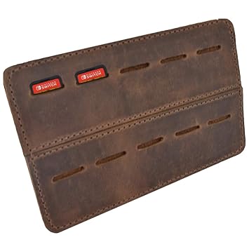 Leather Switch Game Card Holder/Traveler Case/Up to 10 Game Slots Handmade by Hide & Drink :: Bourbon Brown