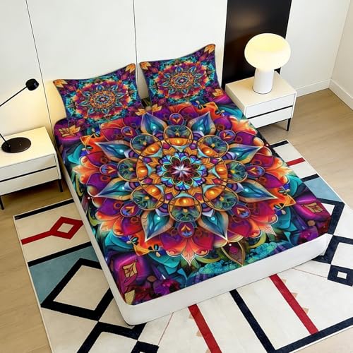 Drap housse violet imprimé loup couverture lit microfibre 90x200x25cm - 6