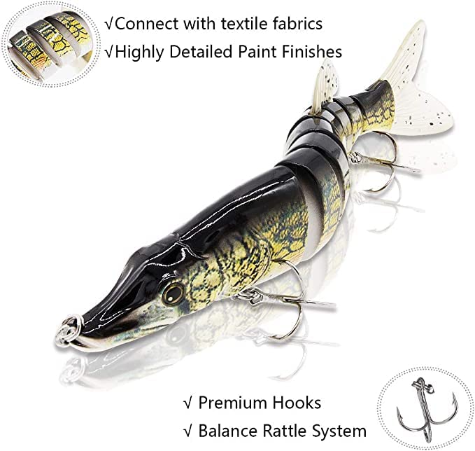 best pike fishing lures 2018 Amazon.com : Northern-Pike-Lures-Multi-Jointed-Swimbaits-Fishing-Lure 5