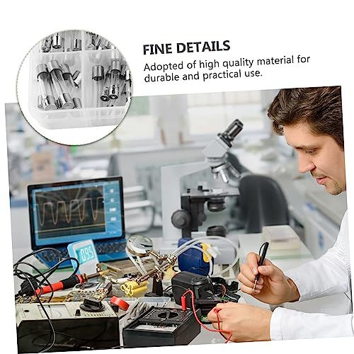 Kit surtido de 60 fusibles de tubo de vidrio de acción rápida para protección de circuitos, valores de amperaje de 0.5A a 20A miniatura 5