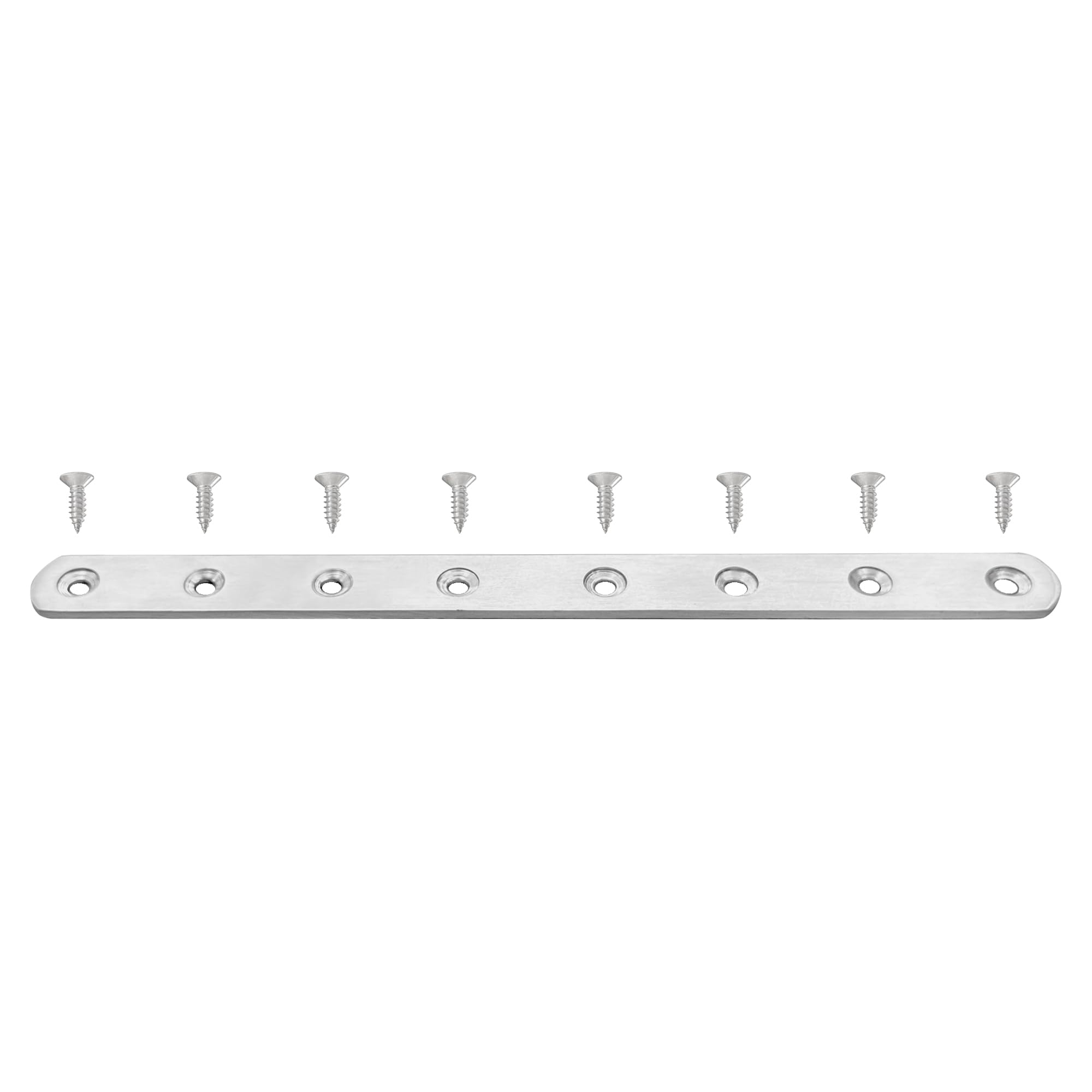 4 PCS Stainless Steel Flat Fixing Mending Brackets with Screws Flat Repair Plates for Furniture, Wood, and Shelves (242mm) - Image 3