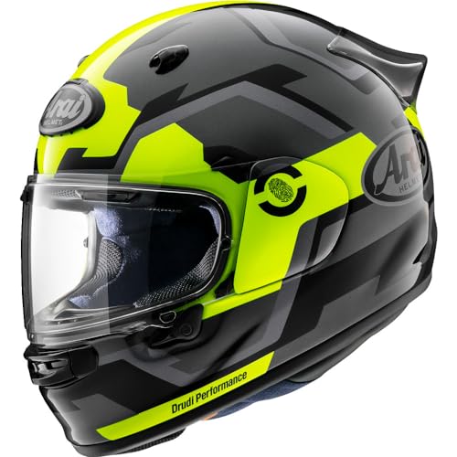 Arai Contour-X Face Unisex-Adult Street Motorcycle Helmet - Black/Grey/Fluo Yellow / Medium