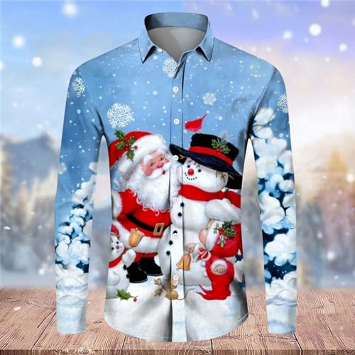 Camisetas de Natal masculinas de Natal para homens suéteres de Natal camisas de manga longa para hom