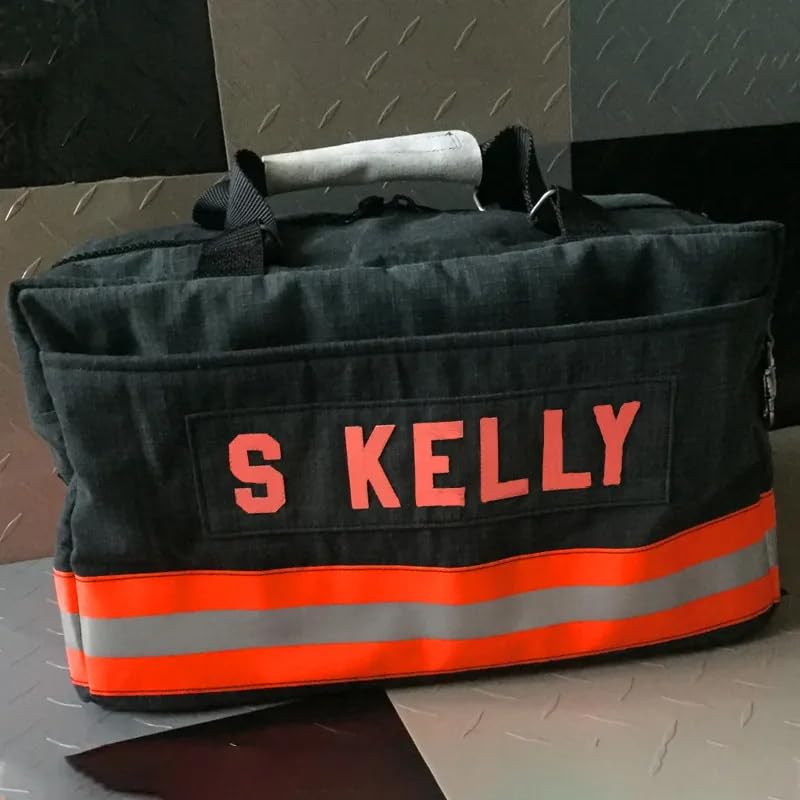 Custom Name Firefighter Equipment Duffel Bag, Personalized Firefighter Gear Bag with Shoulder Straps Waterproof Large Gear Storage Bag Firefighter Fire Safety Bags Firefighter Gift (Style2)3