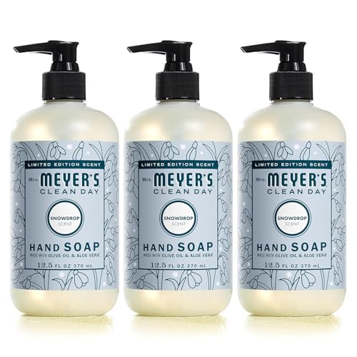 MRS. MEYER'S CLEAN DAY Hand Soap, Made with Essential Oils, Snowd...