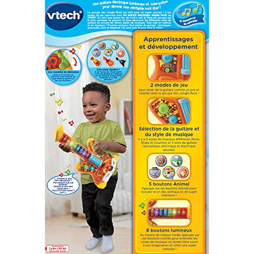 VTech Ma Guitare Électrique Jungle Rock Instrument de Musique Enfant Guitare Interactive Tigre Jeu d'Éveil Musical Jouet Lumineux Cadeau Enfant Contenu en Français - vue 3