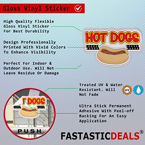 Food Truck Decals Hot Dog Fries Burger Concession Restaurant Die-Cut Vinyl Sticker & Sign 14 in on Longest Side