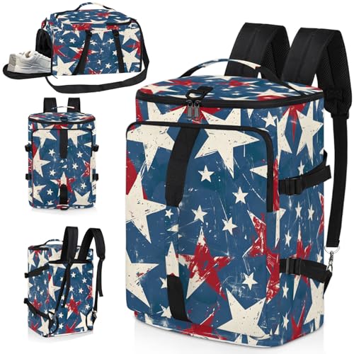 Gym Bag for Men Women with Shoes Compartment Duffle Bag for travel Hiking Waterproof Backpack Fitness Workout(Star)