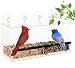 SUPERIOR Window Bird Feeder by Entirely Zen Includes Bonus Mirror Film, 5 Super Strong Suction Cups That Don't Fall; 100% Clear Outside Wild Bird Viewing, Cardinal, Bluebird, Large Bird Feeder