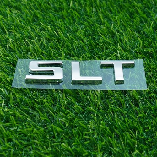 Image of Side Door Emblem 3D Letter Badge Nameplates Sticker Replacement for 1500 Truck SLT 2Pc (Chrome)