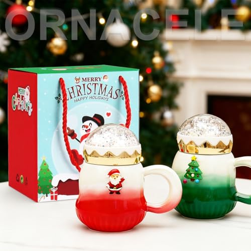 Taza Navideña de Cerámica con Tapa Santa 500ml miniatura 6