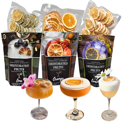 Dried Citrus Slices ⎮ 3 PACK Dehydrated Fruits⎮PREMIUM COCKTAIL GARNISHES 120± Slices⎮ LIME - LEMON -ORANGE ⎮ Preserved Peel - Bars & restaurants supply - Home Bar - cocktail accessories - image 1