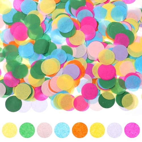 TIESOME Pack of 5000 Confetti Round, 1 Inch Paper Confetti Multicoloured Round Confetti Paper Confetti Circles Rainbow Confetti for Wedding Birthday Party Decoration Crafts DIY