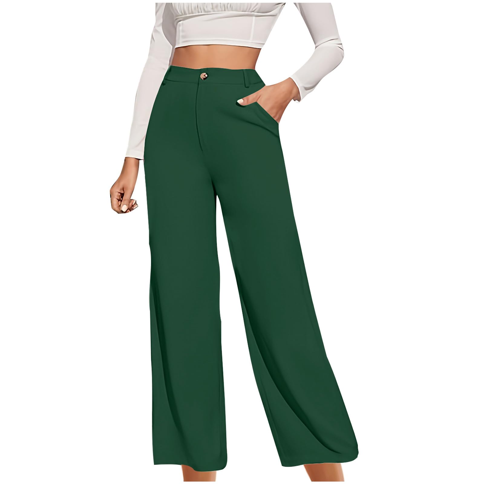 Womens High Waisted Work Pants Business Casual Outfits 2025 Office Dress Suit Pants Interview Trousers with Pockets
