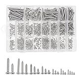 HVAZI 21 Kinds M2.2 M2.6 M2.9 M3.5 M4.2 M4.8 M5.5 304 Stainless Steel Phillips Countersunk/Flat Head Pointed Self Tapping Screws Assortment Kit