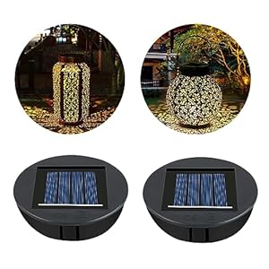 Flintronic Lampes Solaires de Rechange, Panneau Solaire Lanterne Couvercle de Rechange, 2PC Lampe Solaire de Rechange pour Lantern 8cm, Remplacement de Couvercles Solaires pour Extérieur Décoration