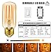 Emotionlite LED Light Bulbs, E26 Dimmable Vintage Edison Tubular Bulb, 40W Equivalent, Amber Yellowish, 4W, 2200K, 300LM, Medium Base, 6 Pack