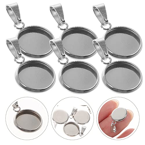 Milisten 20Pcs Stainless Steel Pendant Trays 0.39In Round Bezel Blanks for Diy Jewelry Making Necklace Mounts Silver Tone - Image 3