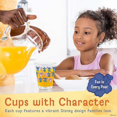 Image of Disney Stitch Acrylic Cups, Dishwasher Safe, 4-Pack | 16 oz, unbreakable, reusable, BPA-free, stackable to save space, great for water, juice, and family meals