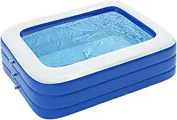 Brastoy Piscinas Infláveis Grande Para Adultos 250cm Família Piscinas 1100L (Azul Adultos)