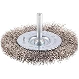 Bosch 1x PRO Stainless Steel Longlife Scheibenbürste, gewellter Draht für 6‑mm-Zylinderschaft und Bohrer (Ø 80 mm, Professional Zubehör Bohrmaschine/Schrauber)