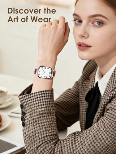 Image of V.R.HOPE Apple Watch Band for Women 38mm 40mm 41mm 42mm Fashion Rose Gold Stainless Steel Metal Strap with Resin Inlay, Fashion Bracelet Compatible with iWatch Series 11 /10 /9 /8 /7 /6 /5 /4 /3 /2 /1 /SE (Tortoise+Rose Gold)