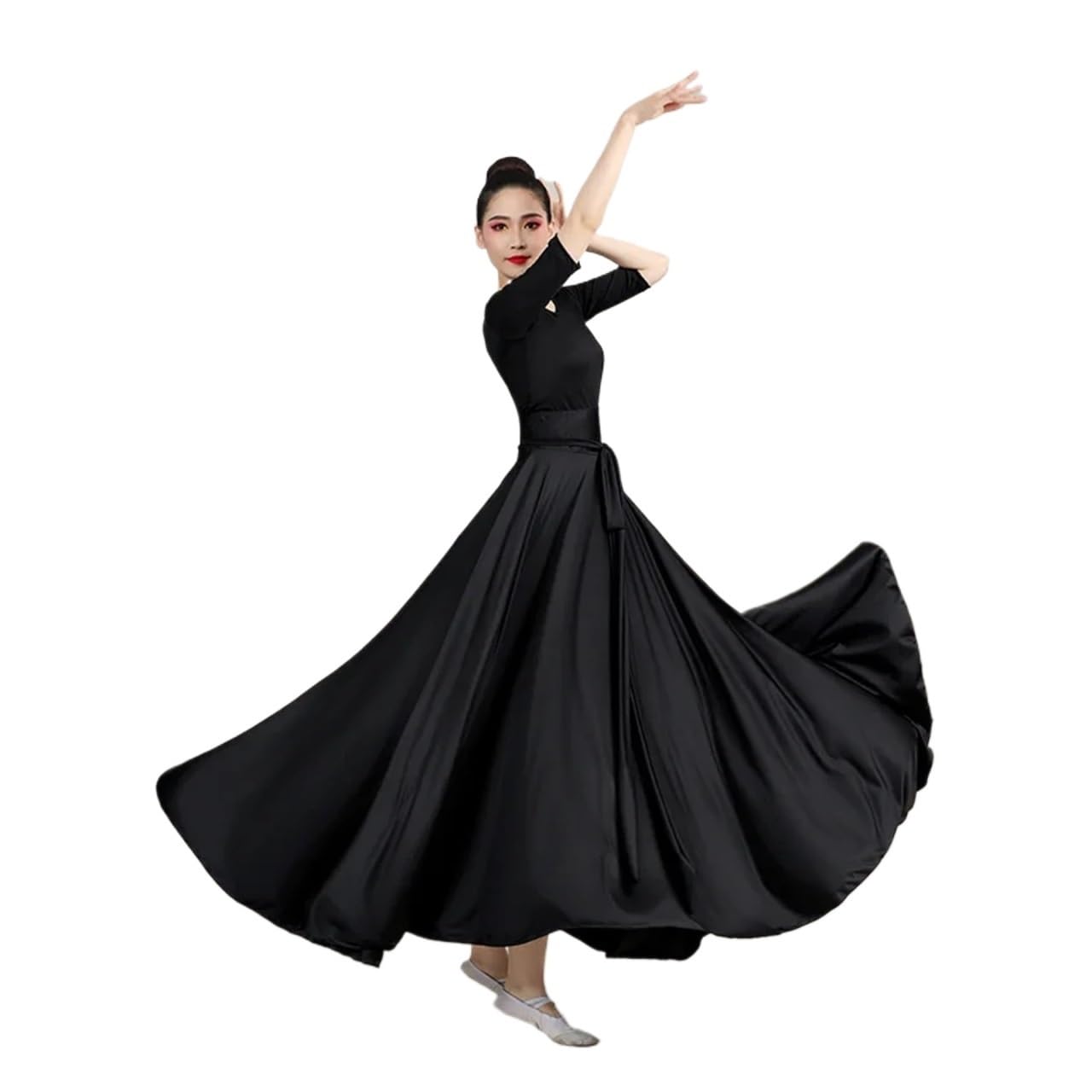 Falda Flamenca Mujer Vestido de Gran tamaño, Falda de Baile, Carnaval, actuación en el Escenario, Mujeres, 540, 720 Grados, Falda Larga, Disfraz, Vestidos Elegantes for Mujeres(Blue 720)