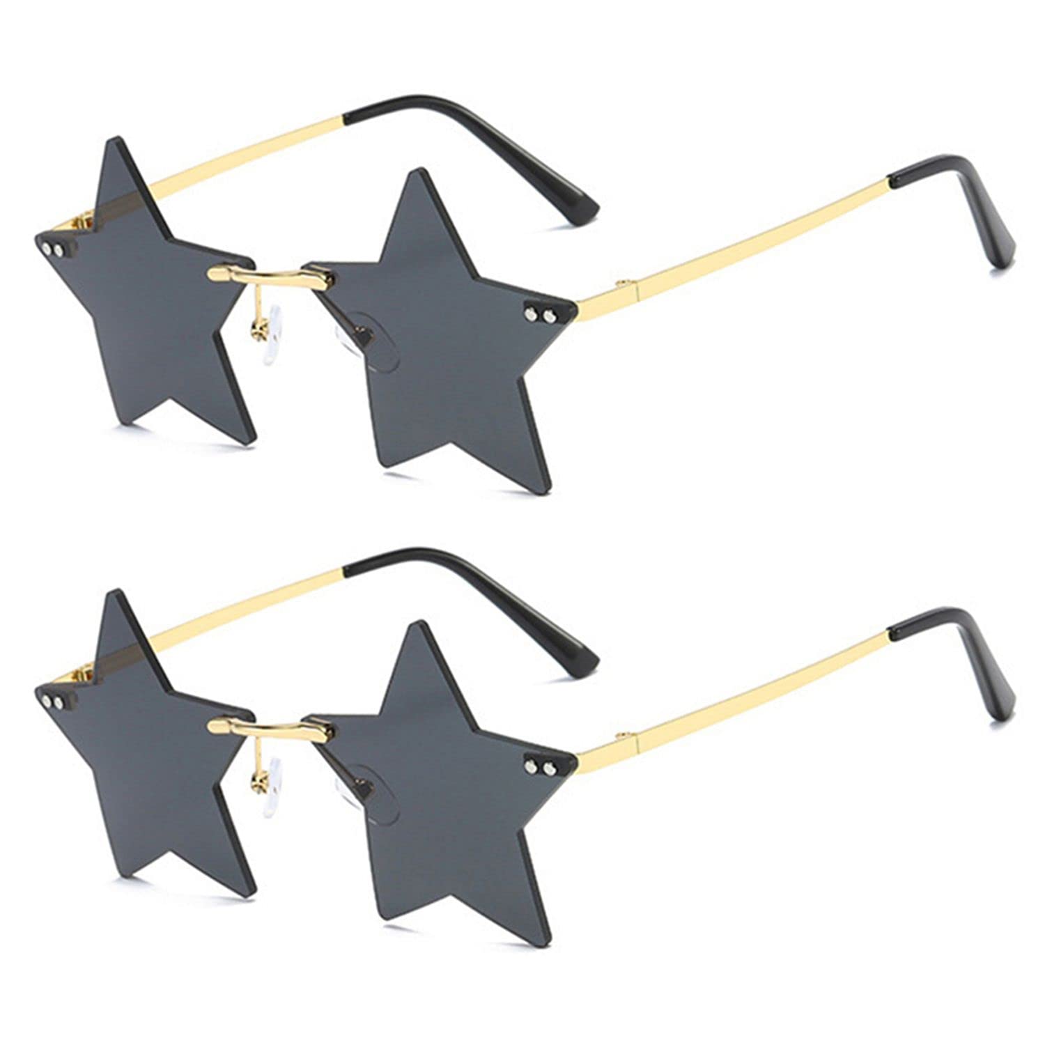 OvidaBat Sunglasses Rimless Goth Glasses for Women Men Halloween Party Glasses Trendy Eyewear UV 400 Protection