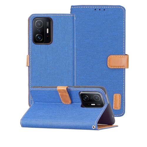 【iFaceo】デニム シリーズ OPPO Reno9 A CPH2523/Reno7 A OPG04/A201OP/CPH2353 対応 ケース 手帳型 (ブルー)デニム生地 カバー オッポリノ7a スマホケース カード収納 横置き機能 携帯カバー RE