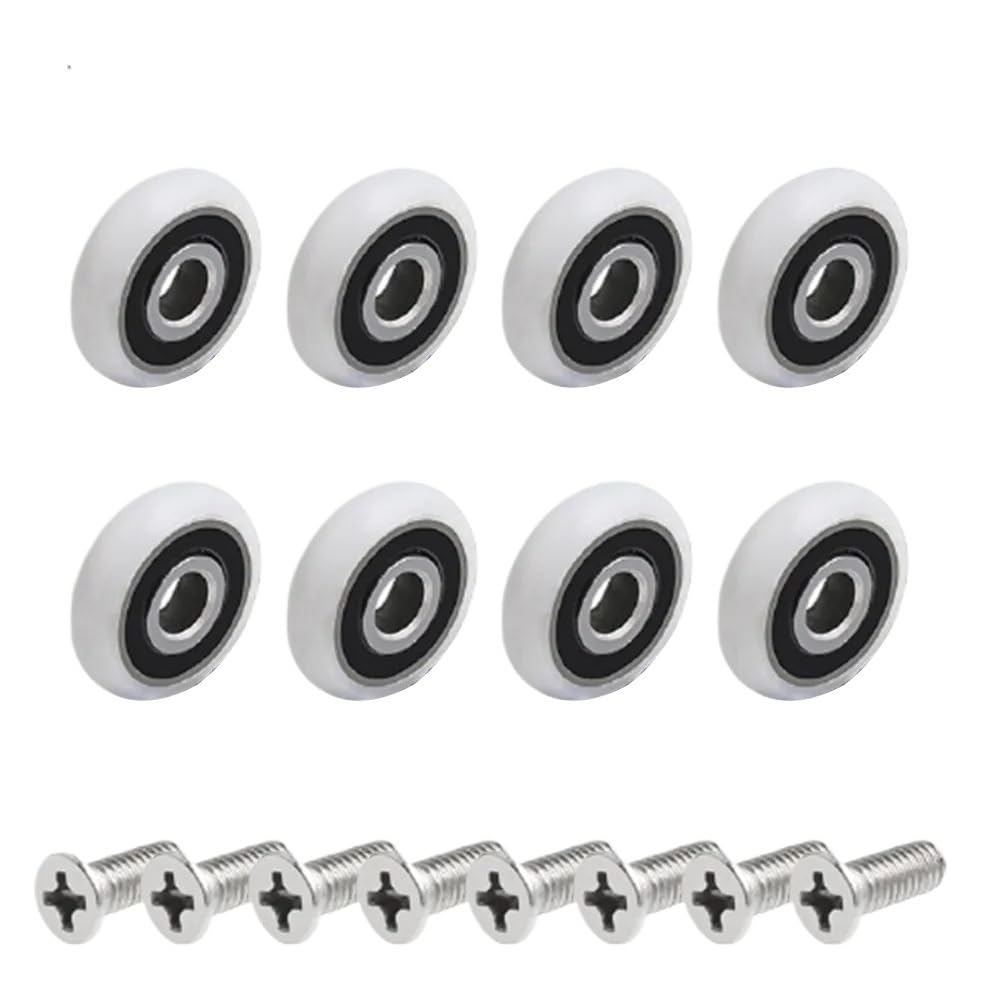 Shower Door Rollers 8/10Pcs Shower Cabin Rollers Replacement Runner Wheels 19/23/25mm Wheel Diameter 5/6mm Hole(19MM B)