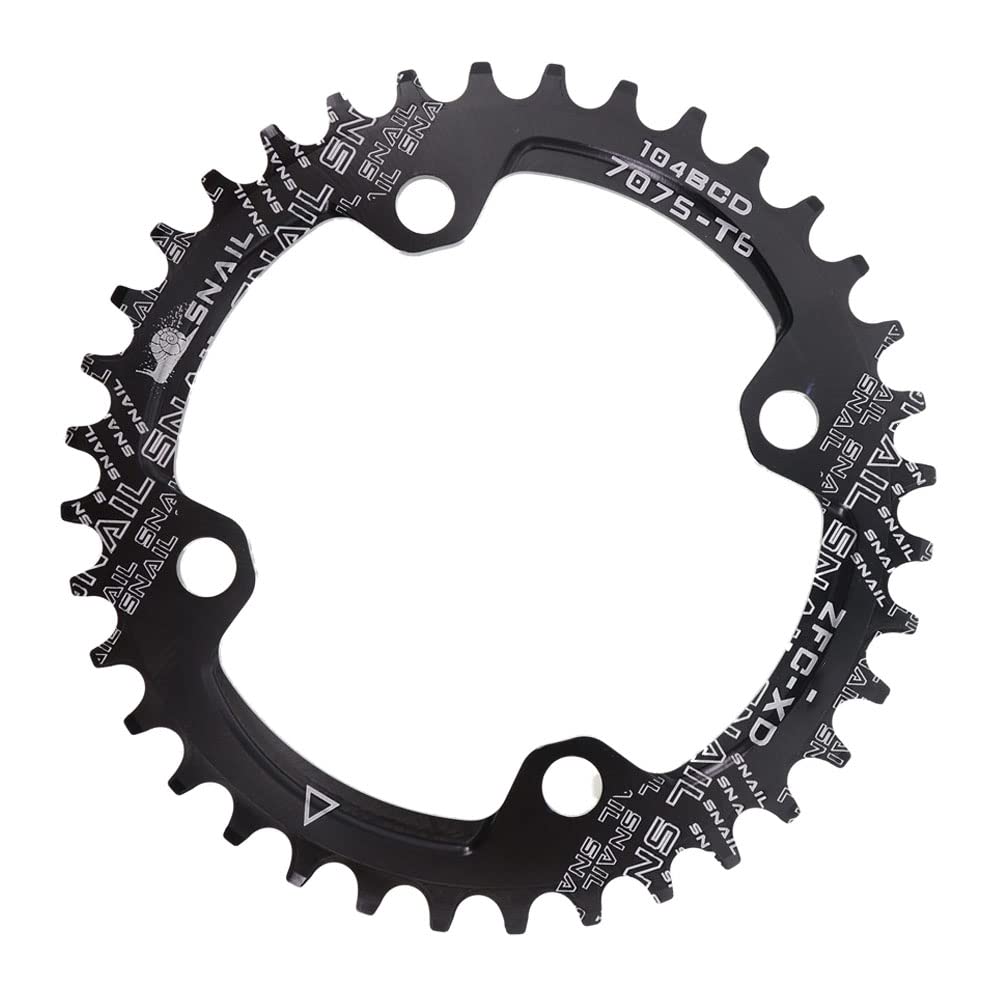 Raamka Black Chainring Chainring 104Bcd Round 32 34 36 38 40 42T 44 46 Tooth Narrow Wide Ultralight Mtb Mountain Bike 104 Bcd Chain Ring Chain Ring (Size : 32T, Color : )